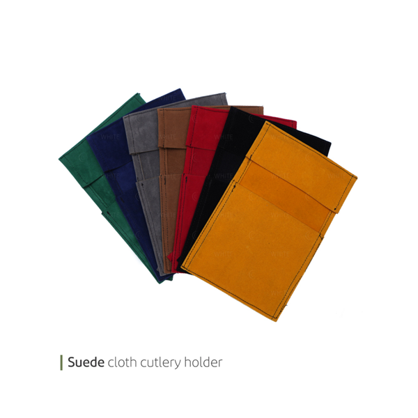 Suede cloth cutlery holder