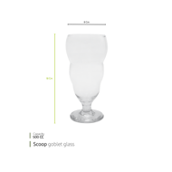 Scoop goblet glass