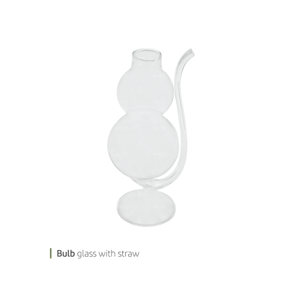 Bulb glass with straw