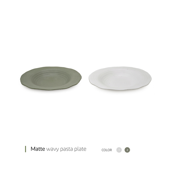 Matte wavy pasta plate