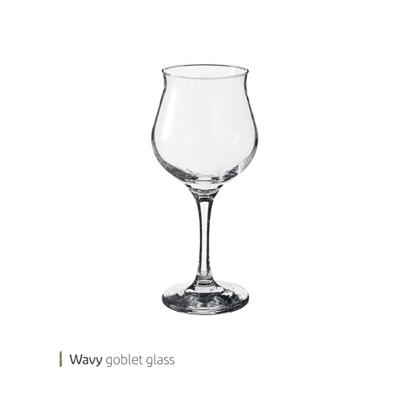 Wavy goblet glass