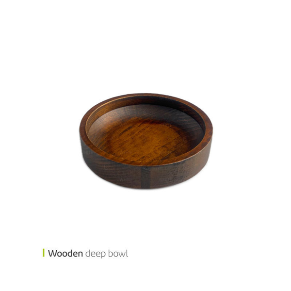 Wooden deep bowl
