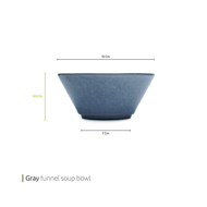 Gray funnel soup bowl