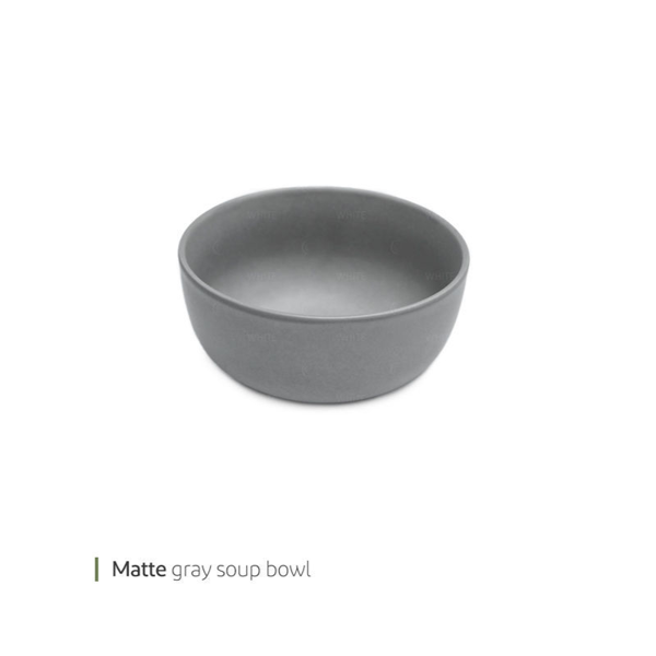 Matte gray soup bowl