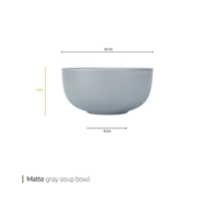 Matte gray soup bowl