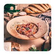 Rustic pasta plate