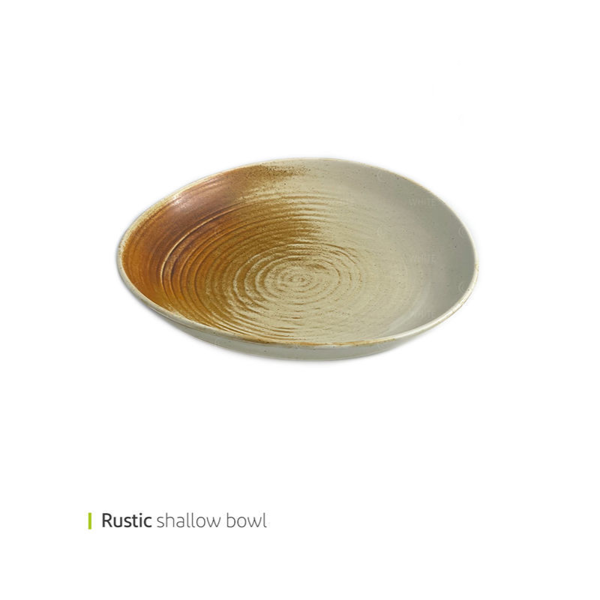Rustic shallow bowl
