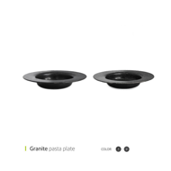 Granite speckled pasta plate