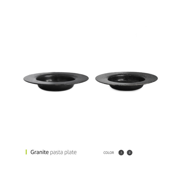 Granite speckled pasta plate