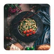 Granite speckled pasta plate